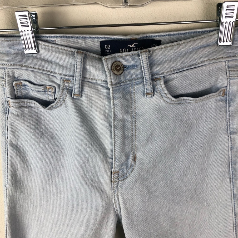 Hollister High-rise Super skinny distressed jeans size 24 light wash grunge - Picture 3 of 16